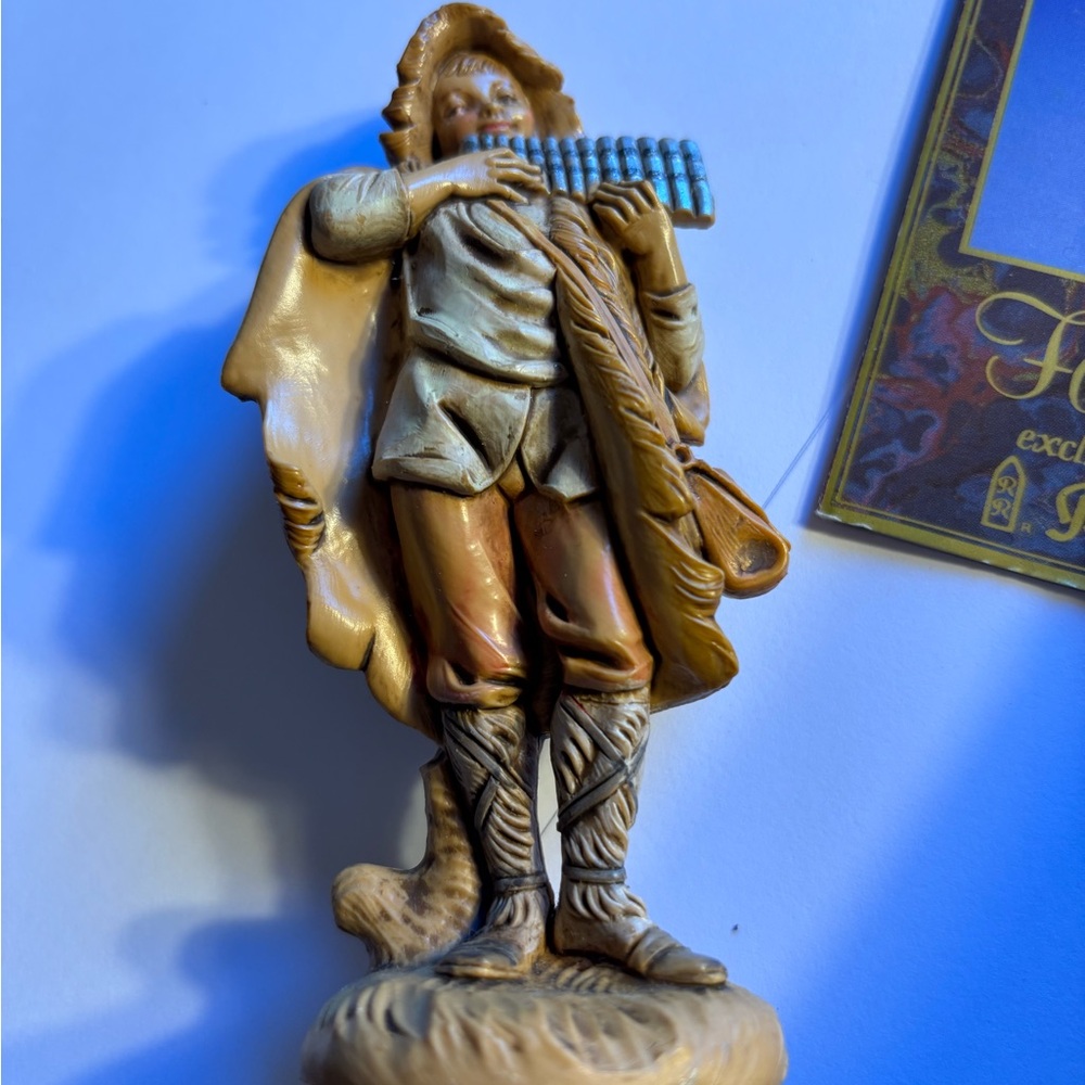 Fontanini Eli flute lute player Figurine 1987 Italy Roman hand painted pipe